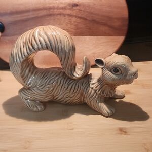 Ceramic Squirrel Figurine Vintage 1973 Squirrel 9" Ceramic Figurine Statue